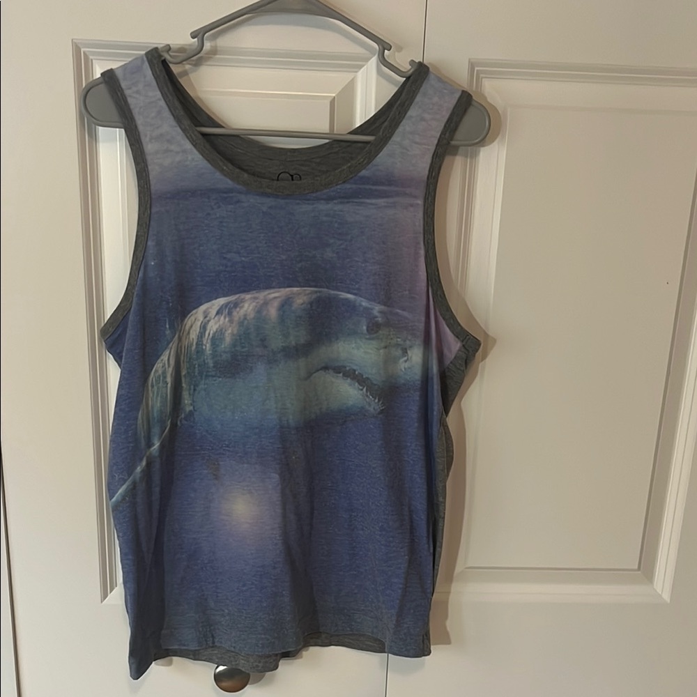 Blue Shark Graphic Tank Top